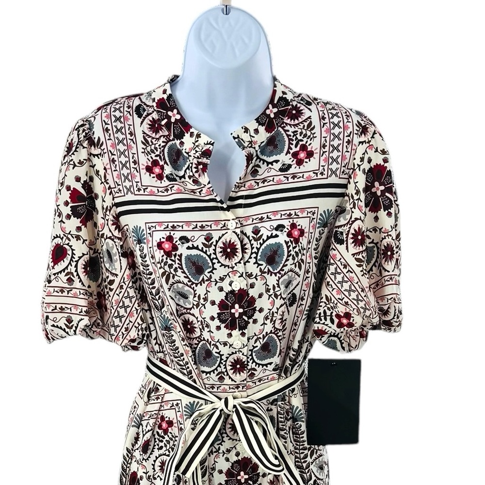 Tuckernuck NEW Patchwork Floral Lewis Belted Classic Midi Dress Size S - Picture 6 of 12
